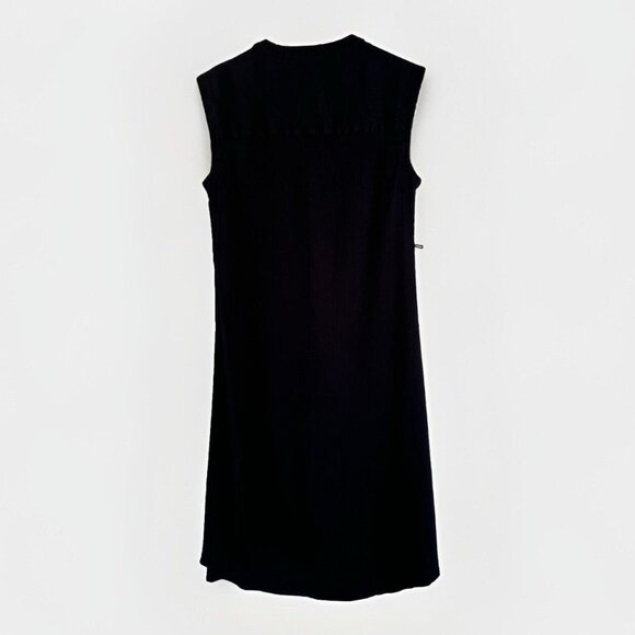 Tahari Linen Blend Midi Dress Womens Small Blue Button Down Sleeveless Nautical - Picture 8 of 9